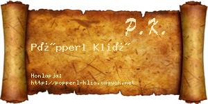 Pöpperl Klió névjegykártya